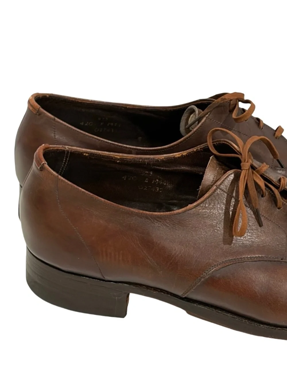 Brooks Brothers Brown Leather Plain Toe Derby Dress Shoes Mens Size 12